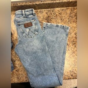 Wrangler Light Blue Boot Cut Jeans extra long